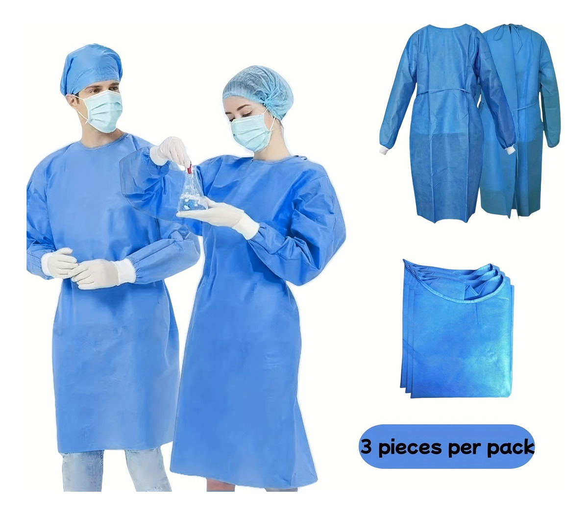 Medical Lab Design - 3 szt. 45gsm SMS Trójwarstwowy Kompozytowy