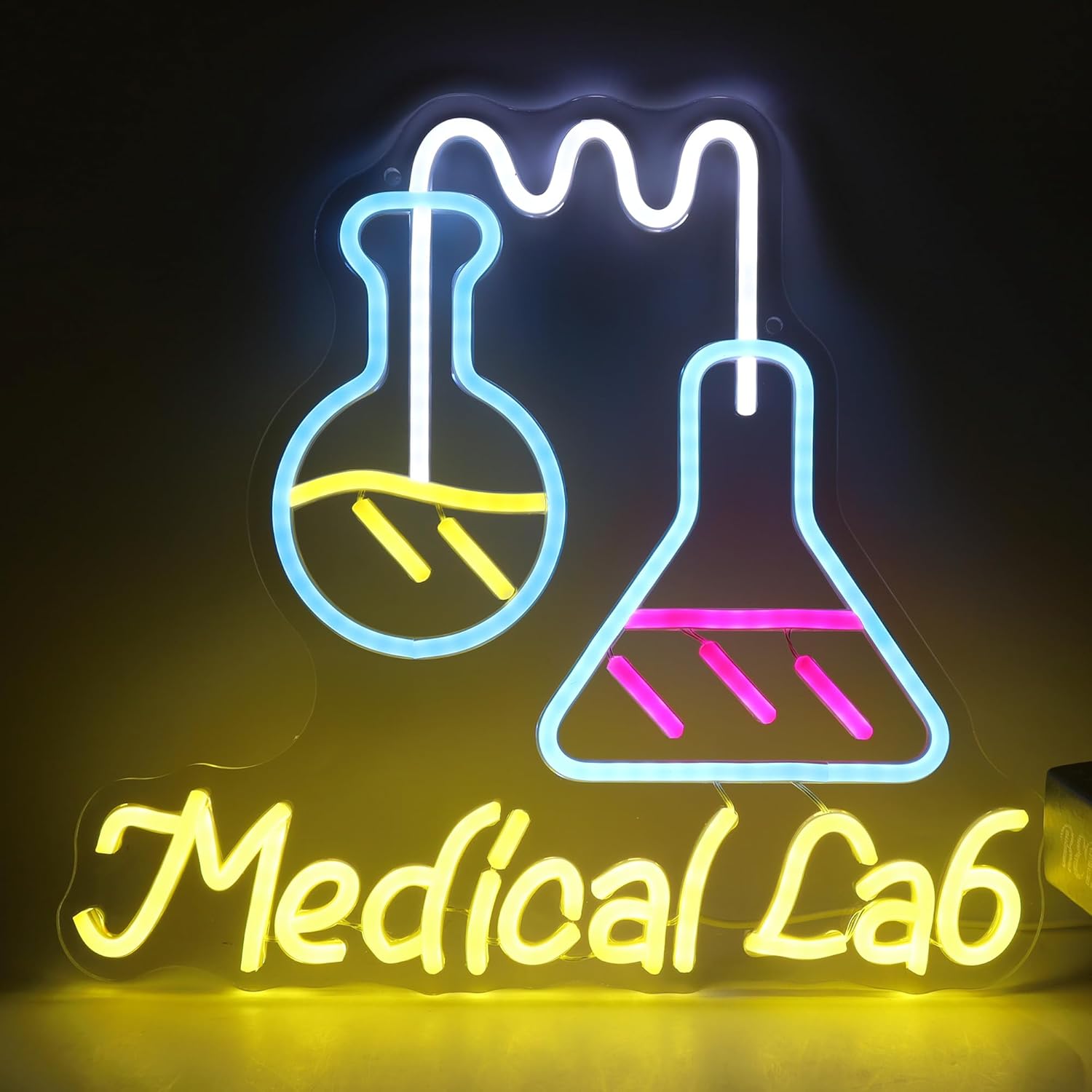 Medical Lab And Science - Neonowy znak laboratoryjny, zasilany przez USB,